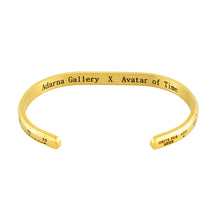 Load image into Gallery viewer, “The Tachymeter” hand painted cuff bracelet in Yellow Gold tone
