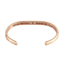 Load image into Gallery viewer, “The Bezel” brushed satin cuff bracelet in Rose Gold tone
