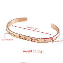 Load image into Gallery viewer, “The Tachymeter” hand painted cuff bracelet in Rose Gold tone with Minute Markings
